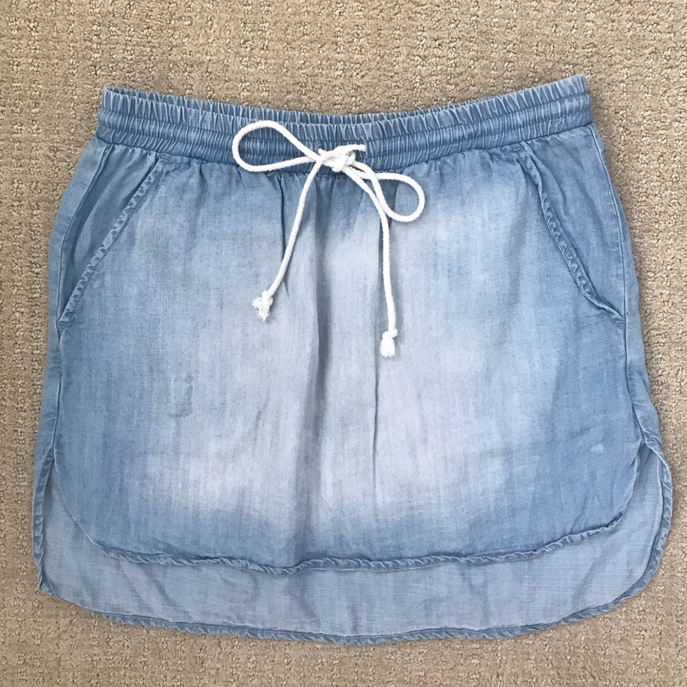 Cloth & Stone Hi Low Chambray Skirt